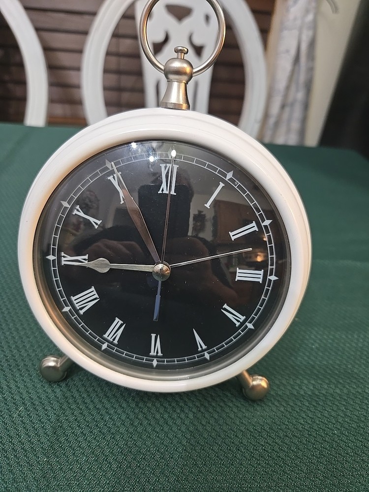 Pottery Barn Pocket Watch Clock White Finish