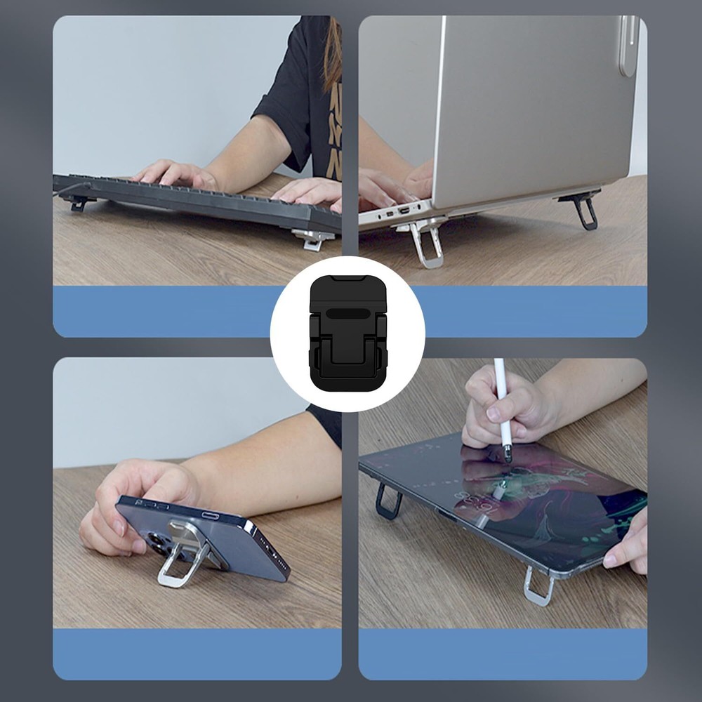 2pcs Keyboard Stands with 2 Adjustable Angles, Mini Laptop Stand for Black