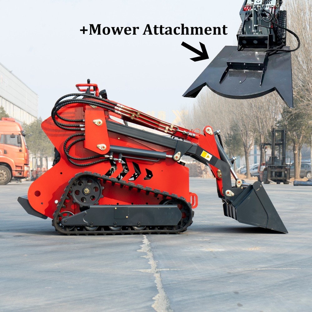 Mini Skid Steer Loader 23HP Engine 3-Pumps Self Leveling Bucket With Attachment