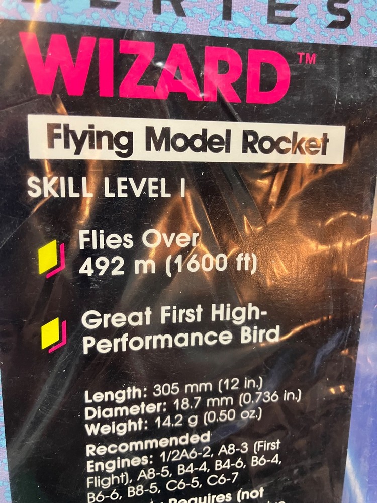 2 Wonderful Estes Flying Model Rocket Kits - Indicator and Wizard - Both Sealed
