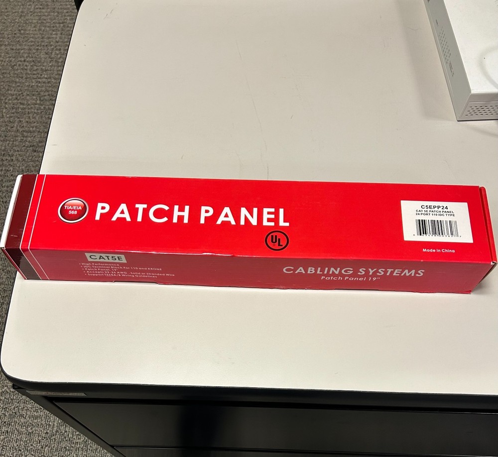 TIA/EIA 568 Cat 5e 19" Patch Panel 24 Port 110 IDC Type