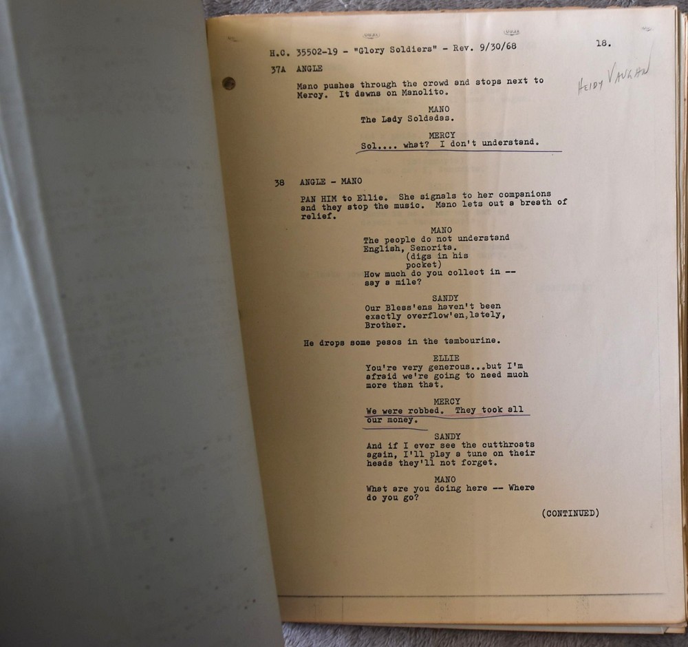 1968 The High Chaparral (The Glory Soldiers ) Original Screenplay Script Signed