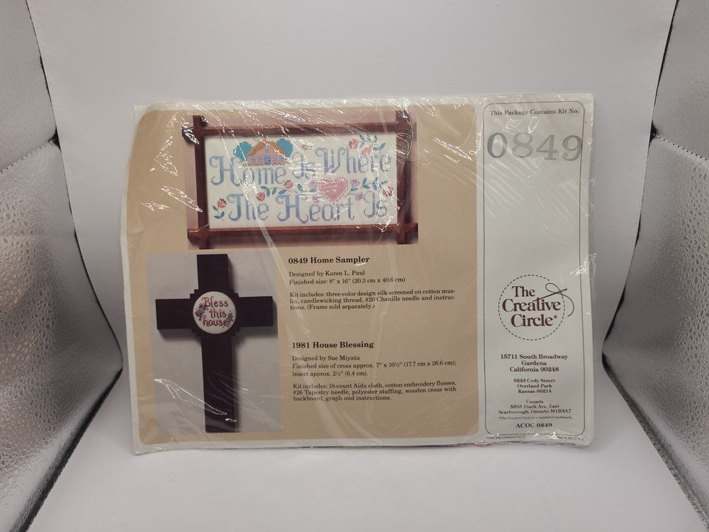The Creative Circle #0849 "Home Sampler" Needlecraft Kit, 8"x16", New