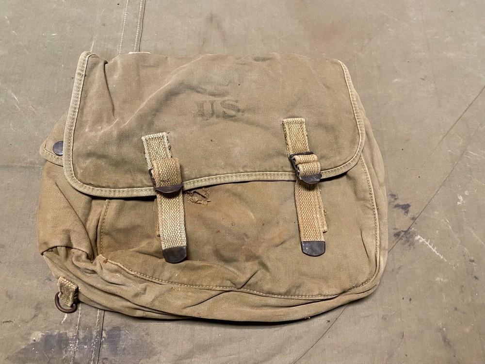 ORIGINAL WWII US AIRBORNE PARATROOPER M1936 MUSETTE JUMP BAG-OD#3