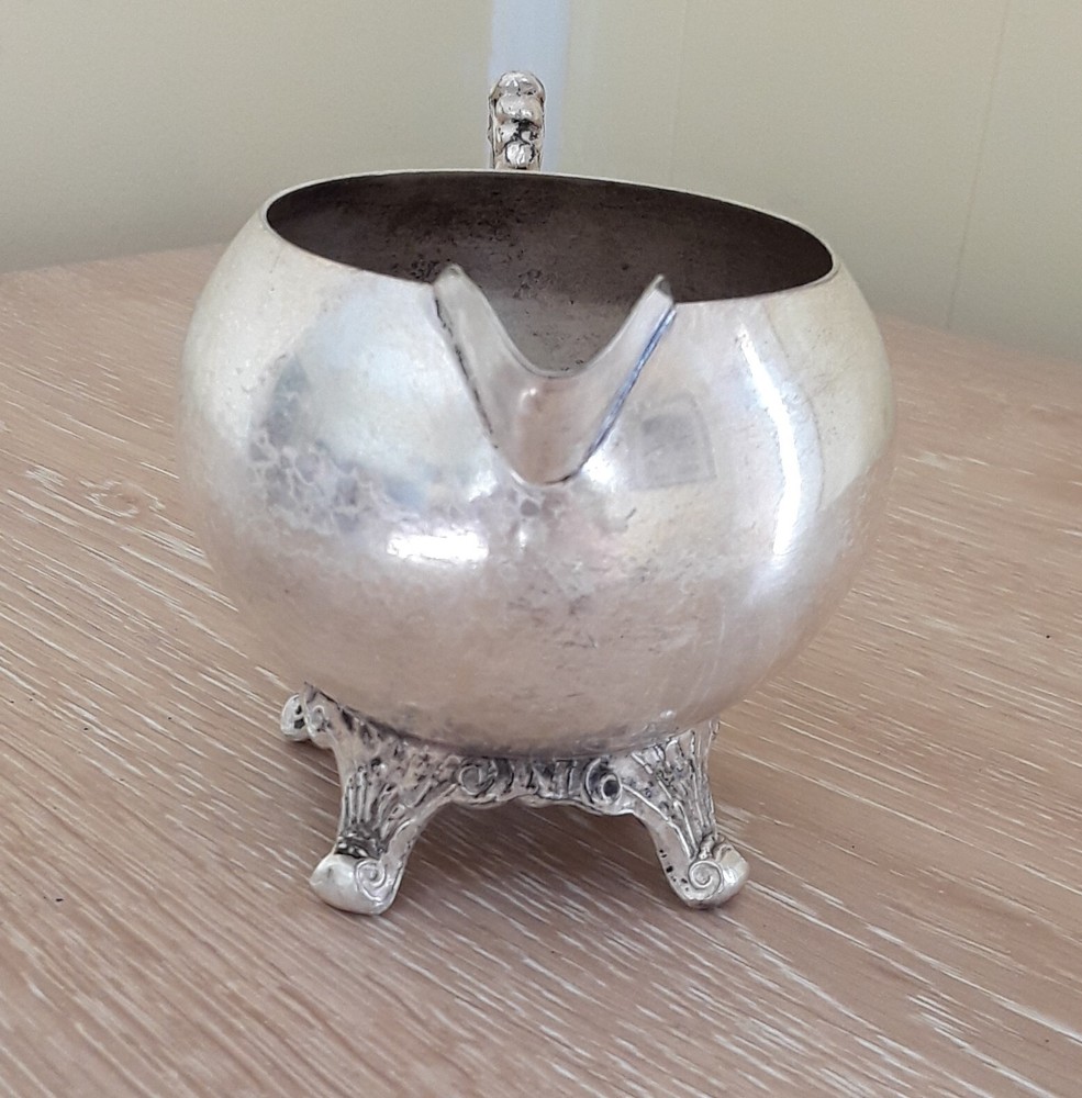 Vintage Silver on Copper Creamer 3 1/2"