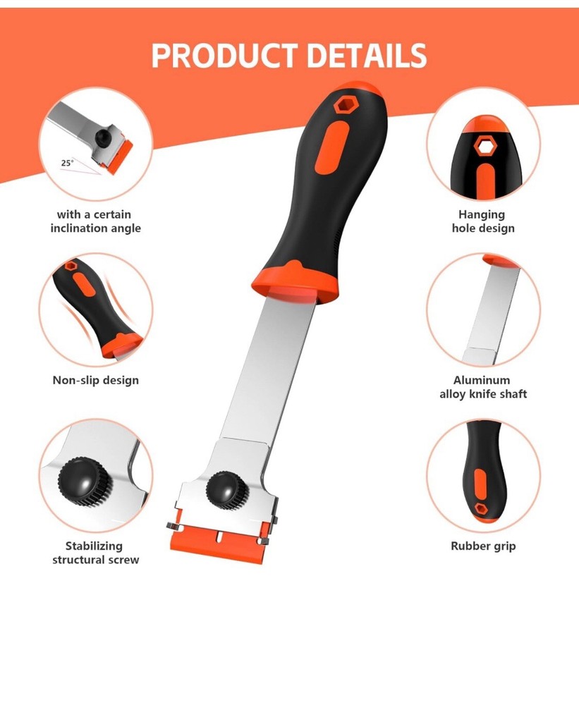 Razor Blade Scraper 2PC Tool Set For Removing Label Registration Sticker Decal