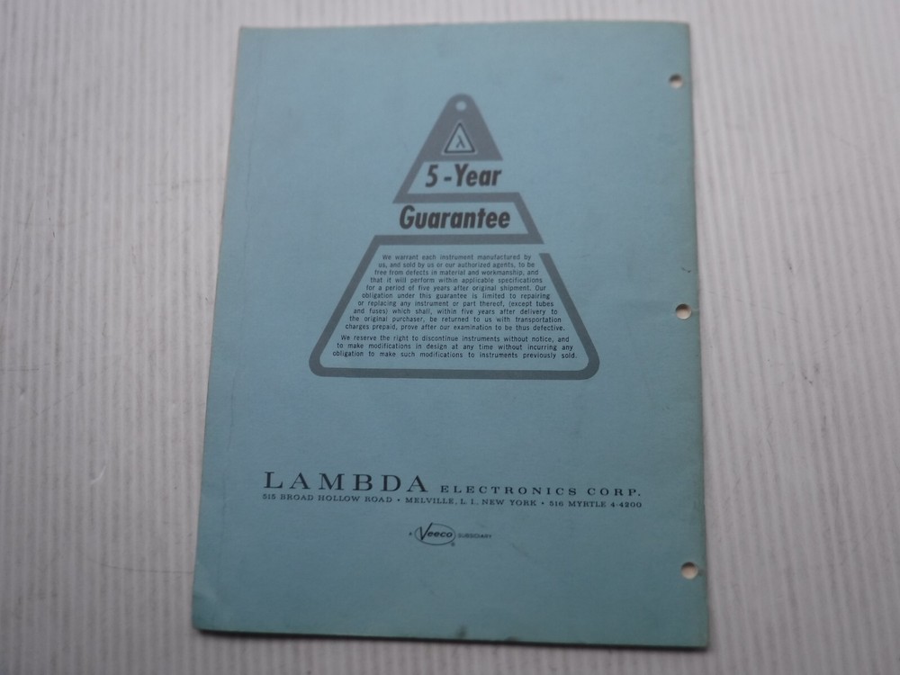 Lambda LM D Package Regulated Power Supplies Manual IM-LMD