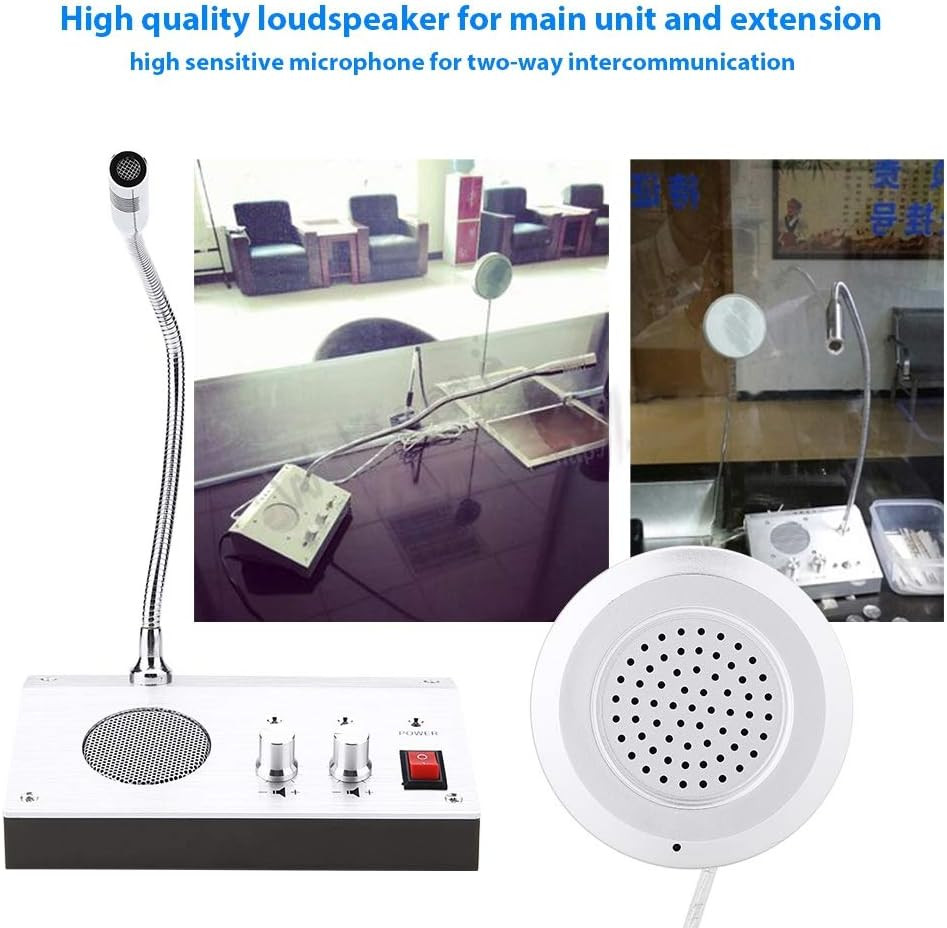 Intercom Dual Way System,Mic Speaker Window Counter Interphone Drive Thru Speake