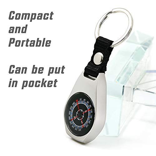 2 Pack Style Key Ring Compass | Keychain Military Magnetic Compass |