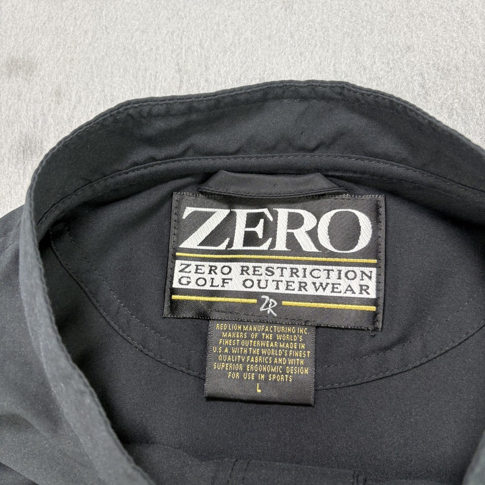 Zero Restriction Jacket Mens Large Black Golf Windbreaker Short Sleeve Pullover