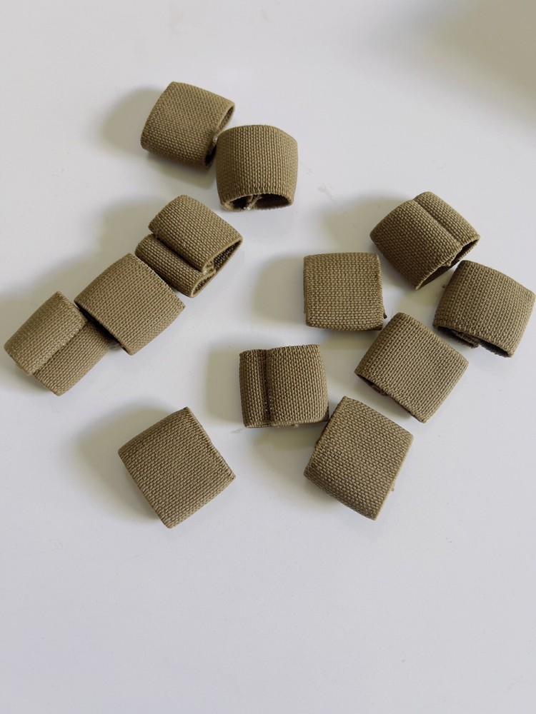 x12 Elastic 1" Webbing Strap Keepers Coyote Brown USMC FILBE