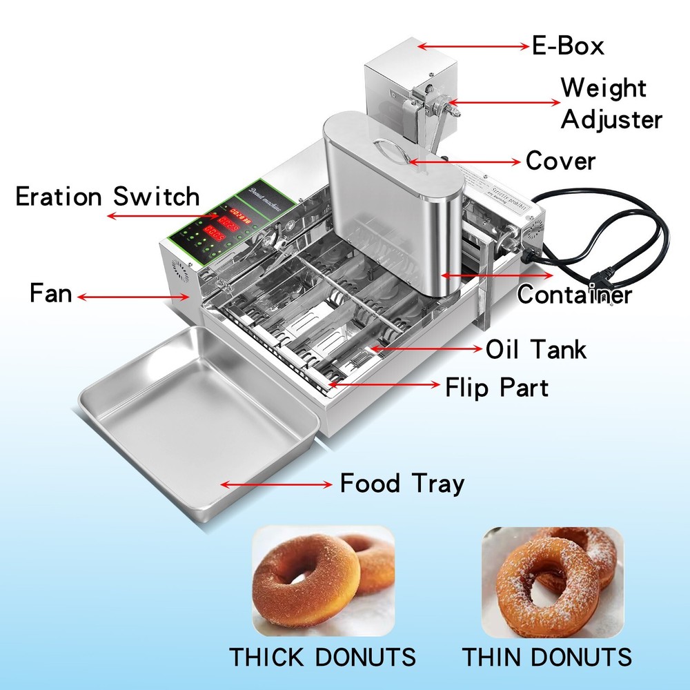 Kolice Commercial Mini 4 Rows Donuts Machine,Doughnut Maker,Frying Donuts Maker
