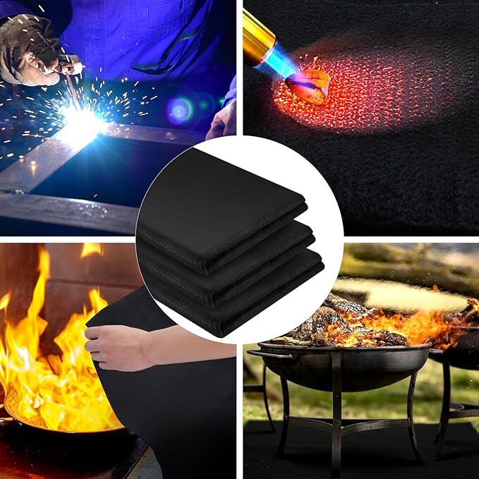 40"x40" Welding Blanket Fireproof Flame Carbon Felt for Welders Retardant Fabric