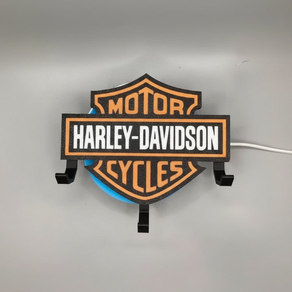 Harley Davidson Key Holder 3D Printed 3 Prong Organizer