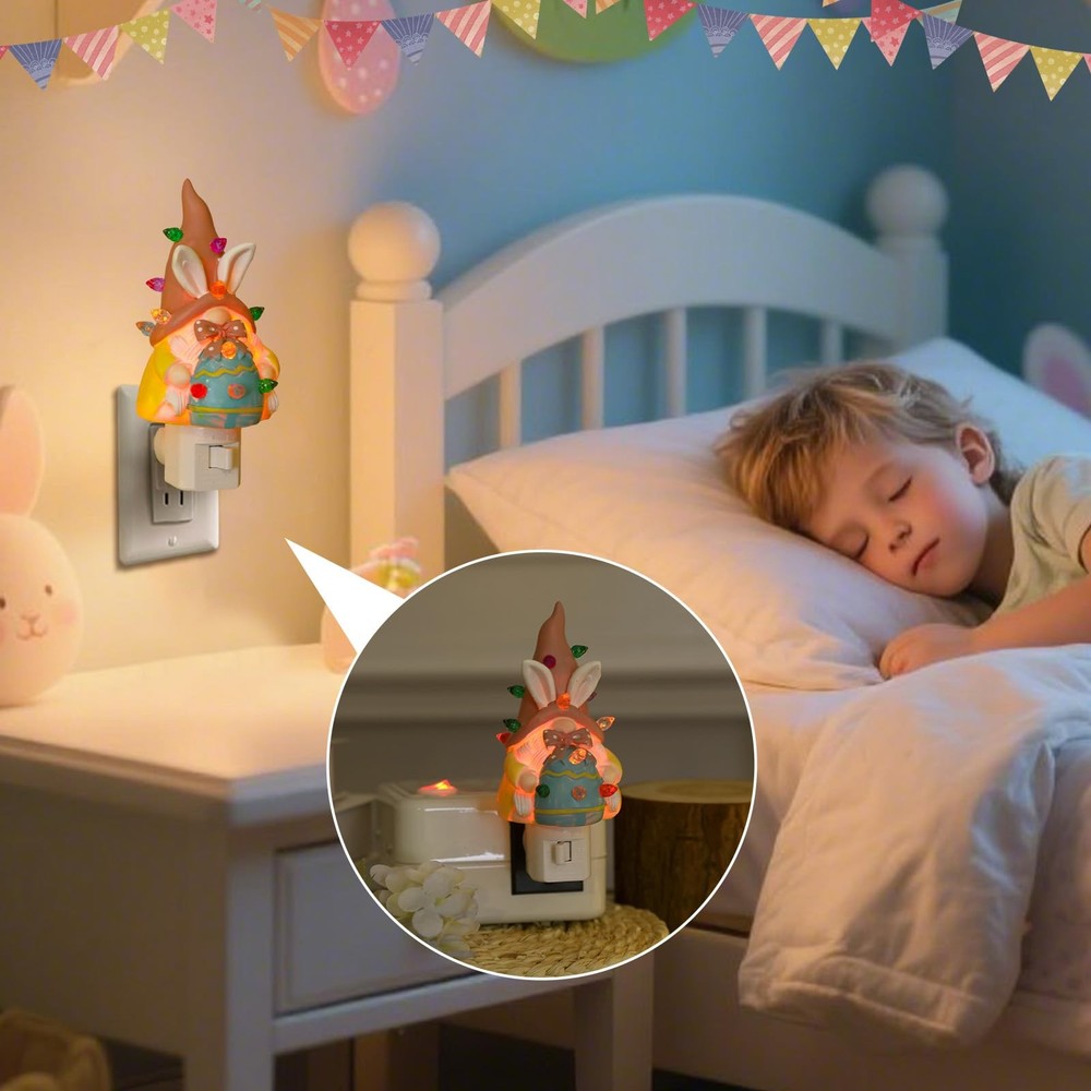 Easter Campfire Flickering Nightlight, Easter Night Light Plug Into Wall with...