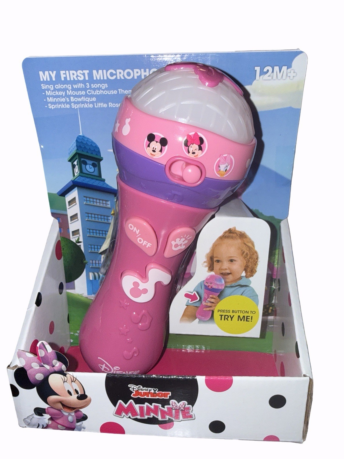 Disney Junior Minnie Mouse MY FIRST MICROPHONE 7" Light & Sound Electronic Toy