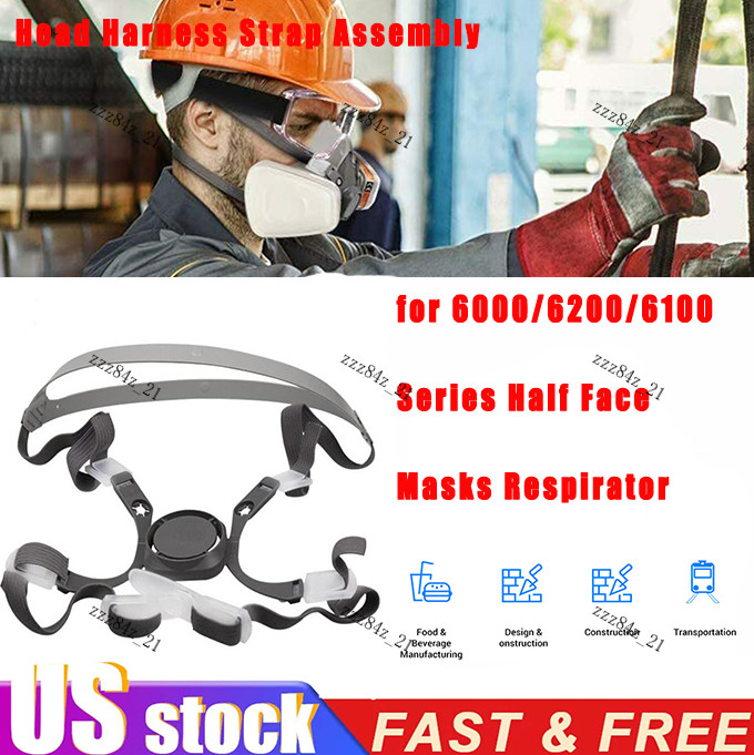 Head Harness Strap Assembly for 6200/6000/6100 Series Half Face Masks Respirator