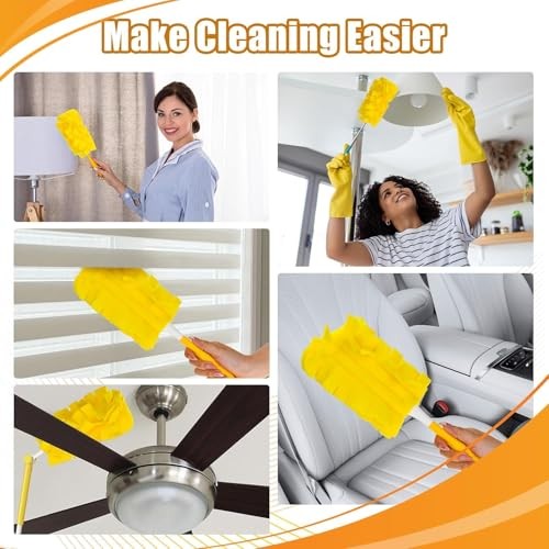 4Pack Reusable Duster Compatible with Swiffer (Handle is Not 4pack Yellow