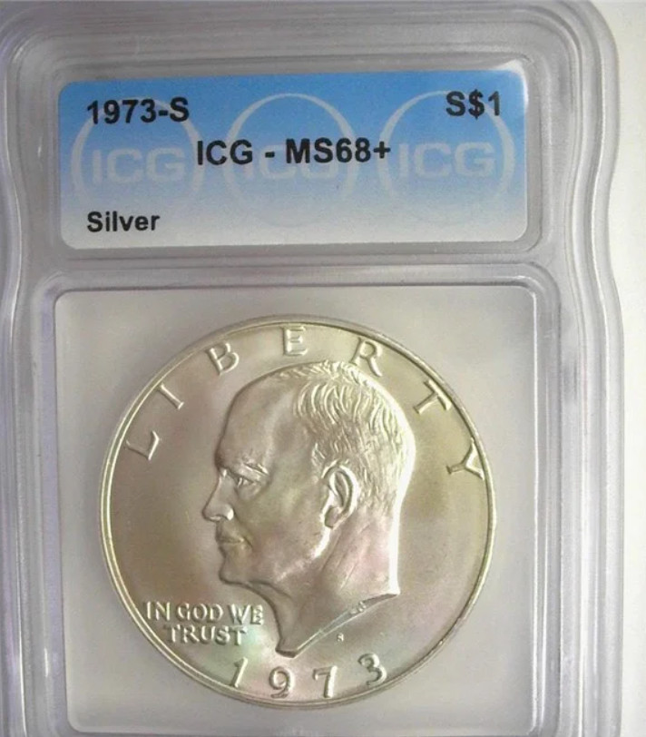1973-S Eisenhower Silver Dollar $ Ike MS68+ ICG 4468190306