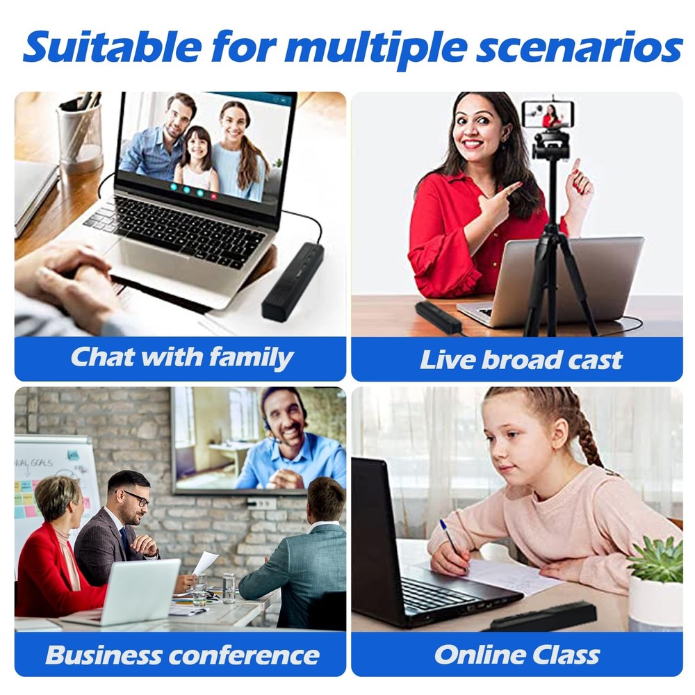 3 in 1 USB Computer Speaker with Microphone, PC Laptop Desktop Conference Speake
