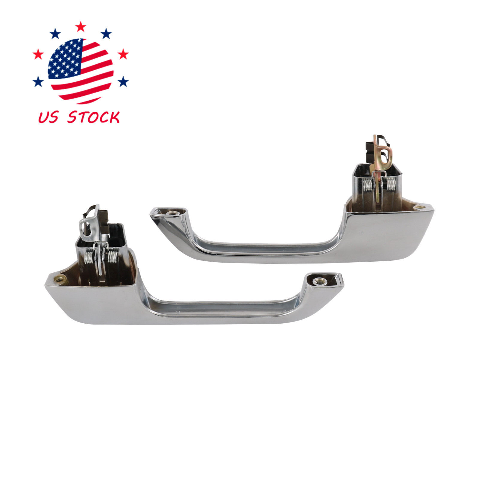 Set 2× Chrome Outer Outside Exterior Door Handle Pair for Chevy GMC Pickup Truck