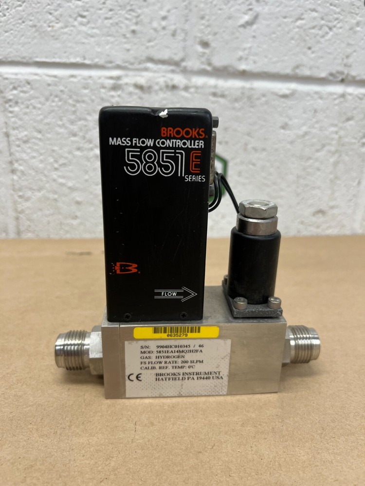 Brooks 5851E Mass Flow Controller, 200 SLPM, Hydrogen, MOD:5851EA14MQ2H2FA