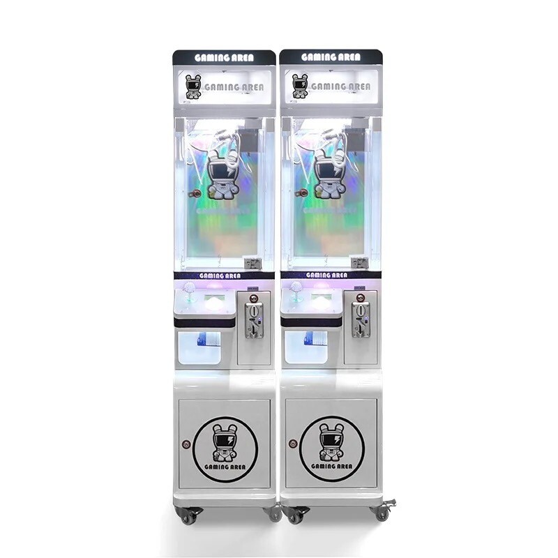 Claw Crane Mini Claw Machines Plush Toy Arcade Machine with Bill Acceptor White