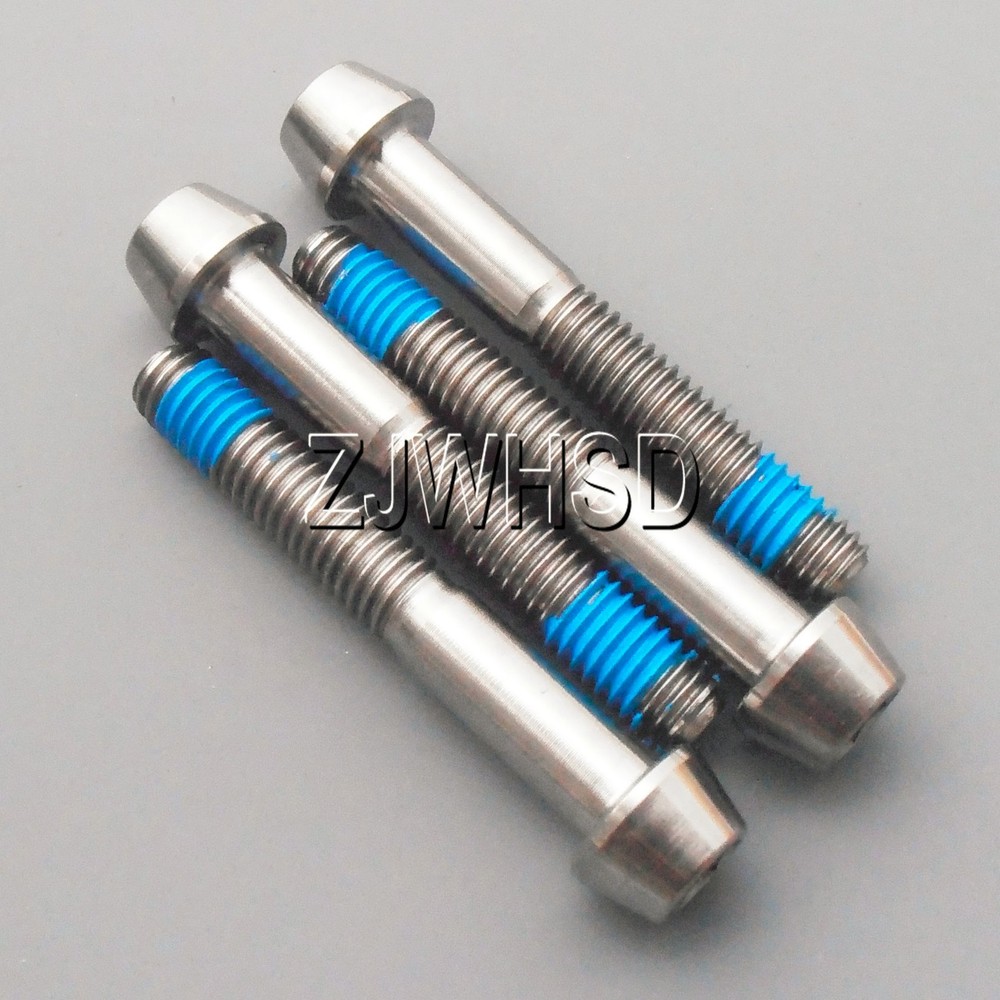 4pcs M6 x 40 Titanium Ti Screw Bolt Allen Hex Taper Socket Cap Head+ThreadLocker
