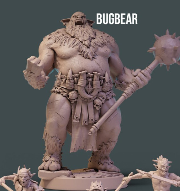 D&D Bugbear 28mm and 32mm Scale Mini TTRPG