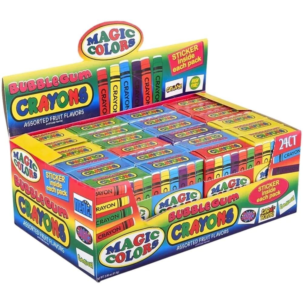 Rhode Island Novelty Magic Colors Assorted Fruit Flavored Bubble Gum Crayons