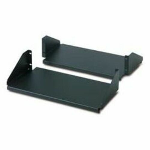 Double Sided Fixed Shelf for 2-Post Rack 250 lbs Black