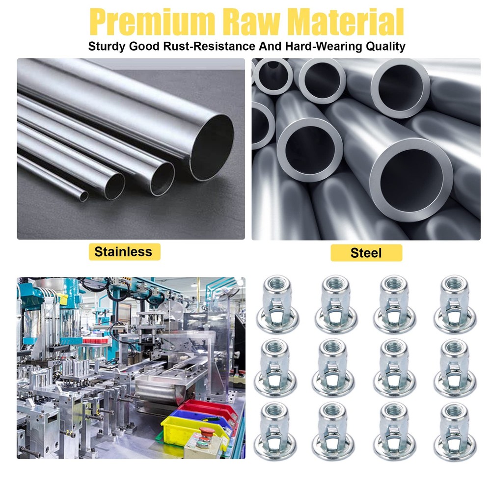 12 Pcs M8 Jack Nut Threaded Insert Petal Nuts Nutserts Jacknut Srew Anchor Sp...