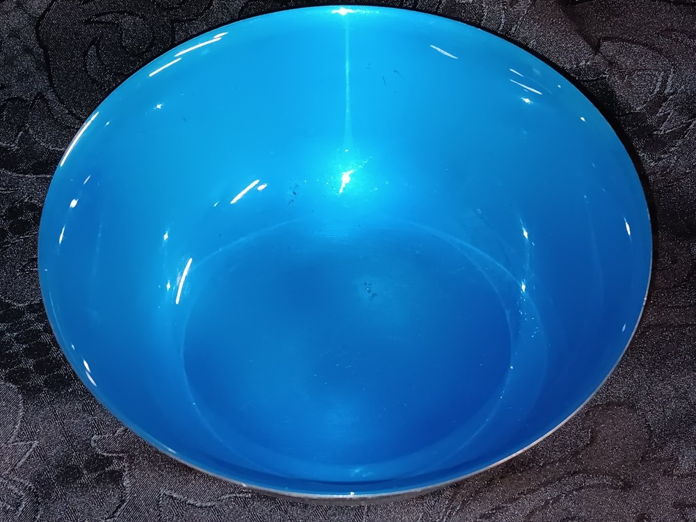 Reed & Barton Silver Bowl 104 Blue Interior 8" Diameter Decorative Tableware