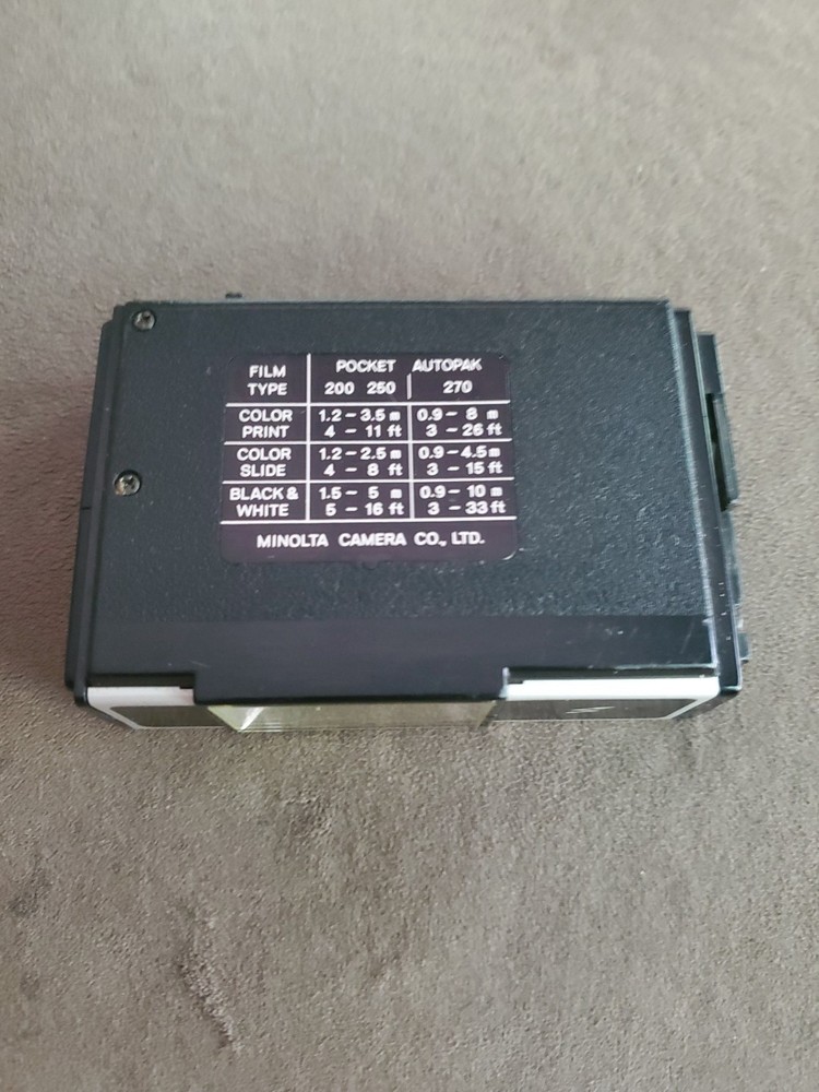 Minolta Pocket Flash 25 Flash Unit For Pocket Autopak Camera Flash TESTED!