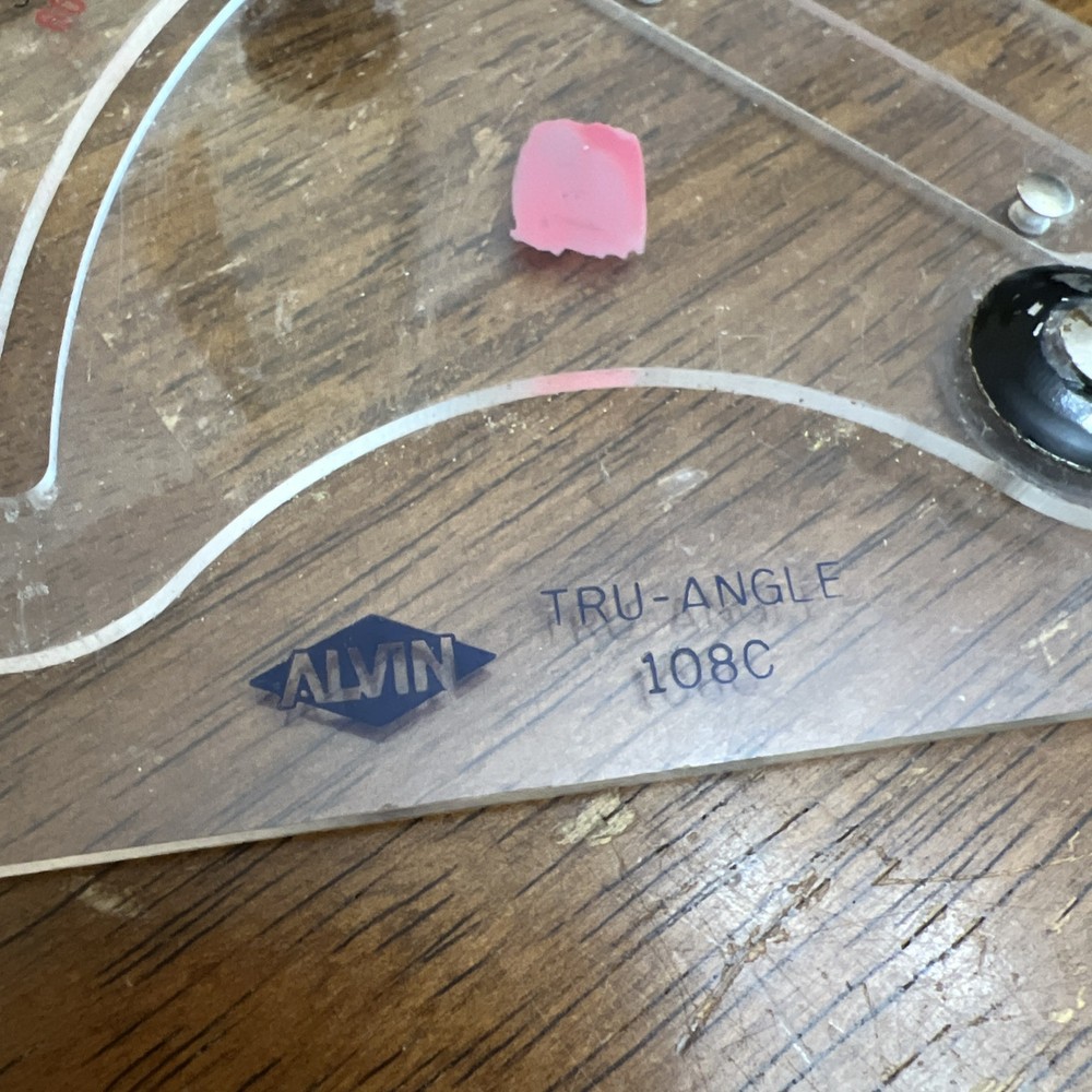 Alvin 108C Tru-Angle 10 Inches Adjustable Triangle with Inking Edge