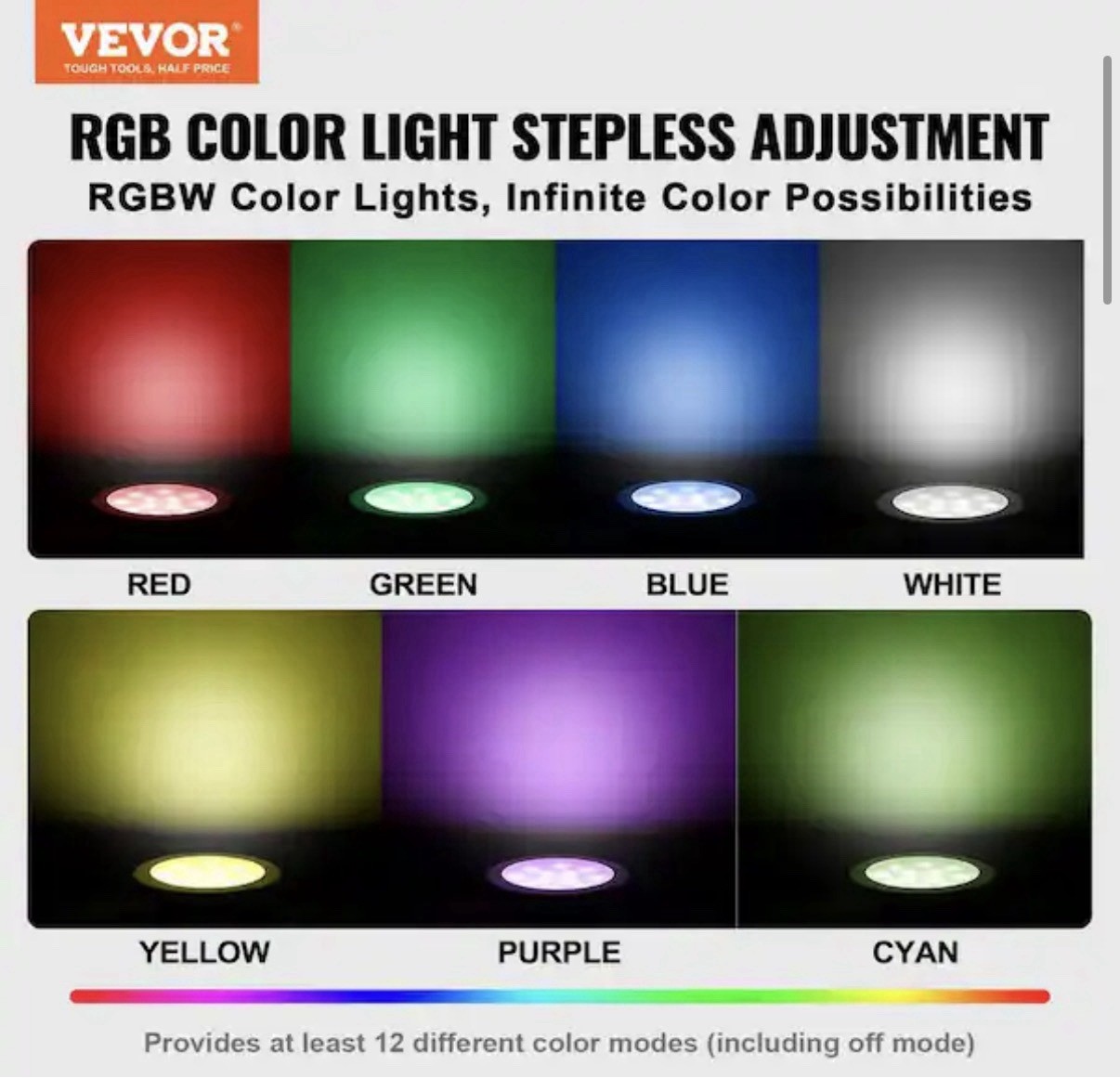 12-Volt LED Pool Light 10 In. 40-Watt Color Changing Inground Swimming Pool Ligh