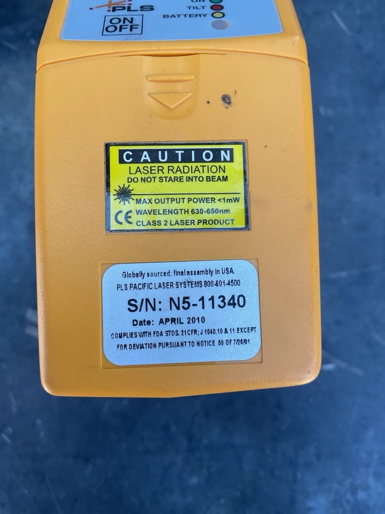 Pacific Laser Systems PLS5 Point Laser Level W/ Case & Mount - Tested