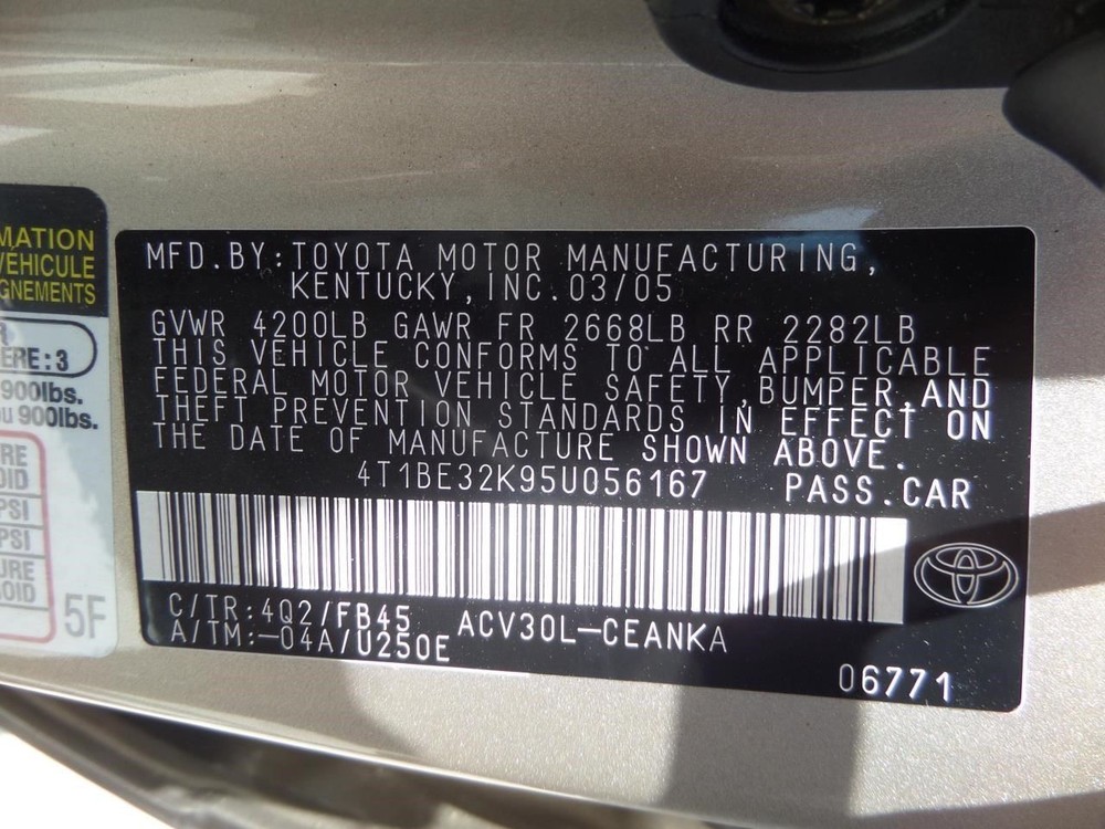 CAMRY 2005 Jack 172855