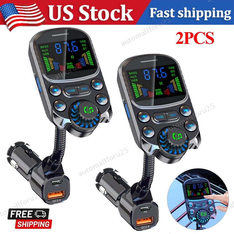 2X Bluetooth Car FM Transmitter MP3 Player Hands free Radio Adapter USB Charger