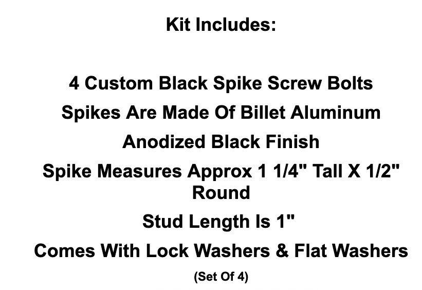 4 Black Impaler Spike Windshield Bolt Kit 15 & up Harley Road Glide Wind Screen