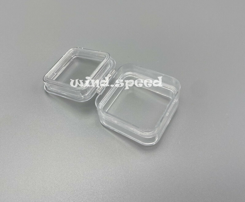 10PC Hinged Display Box Acrylic Membrane Case Jewelry Chip Shockproof Storage