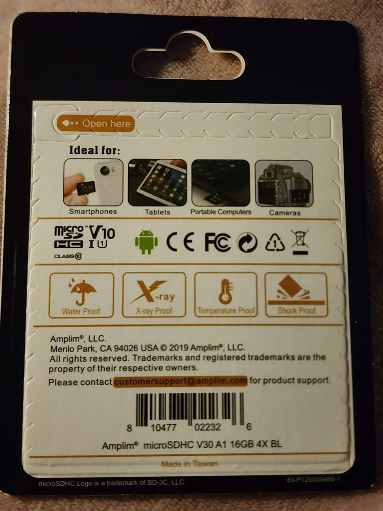 AMPLIM 16GB MicroSDHC with SD Adapter 4 Pack