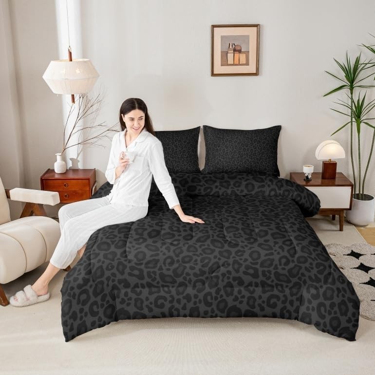 Leopard Print Bedding Set 3 Pcs Size,Cheetah Comforter King Multi 34
