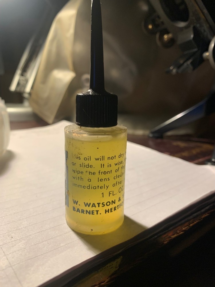 Watson Microscope Immersion Oil - 1 Fluid Ounce Bottle circa 1960s - Usable