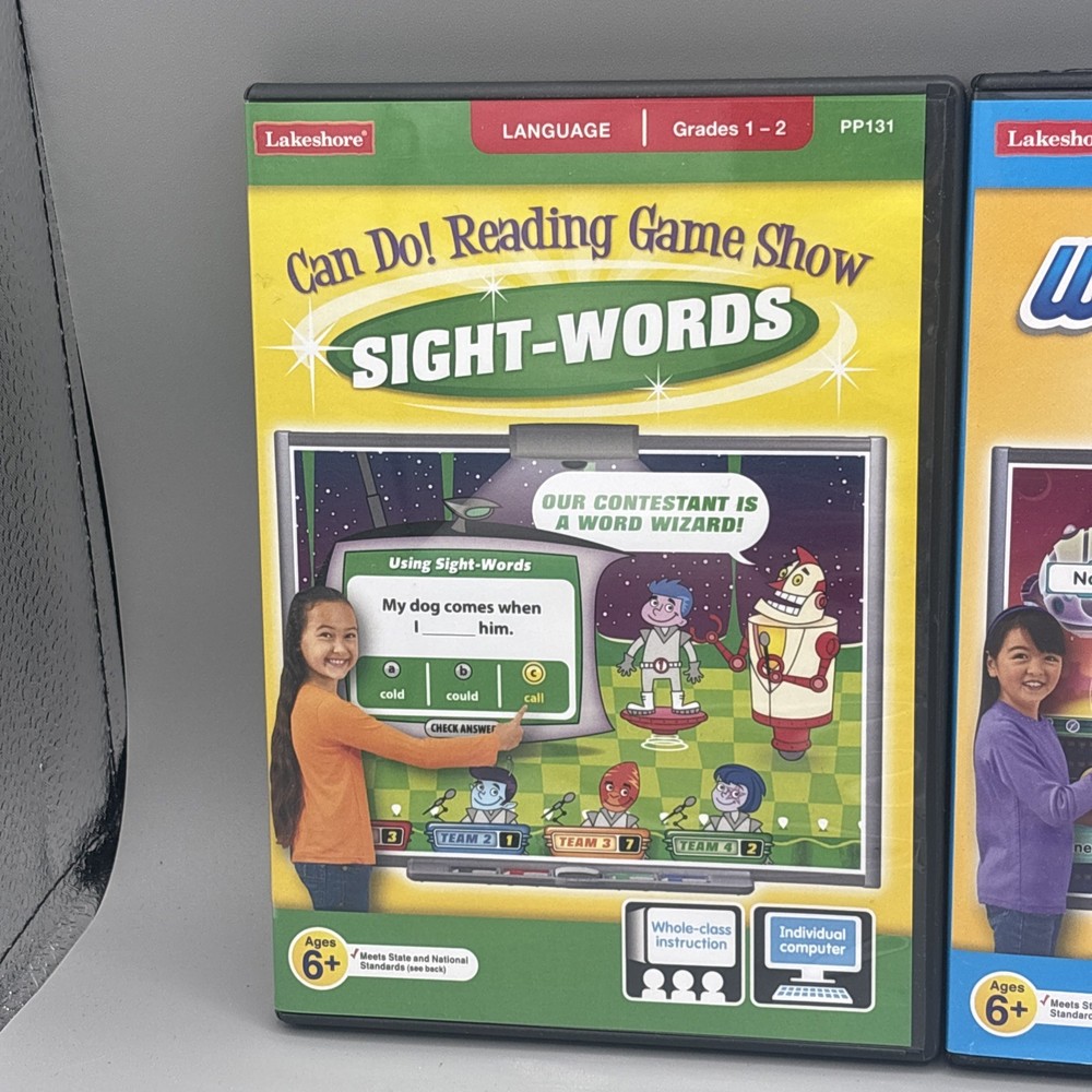 3 Lakeshore Games Grades 1-2 /Pre K - K Language Interactive CD-ROM Mac/PC