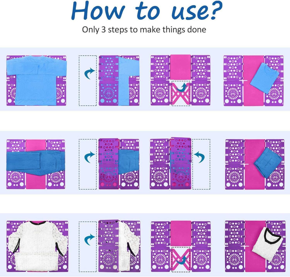 Version 3 Shirt Folding Board T Shirts Clothes Folder Durable Plastic Laundry Fo
