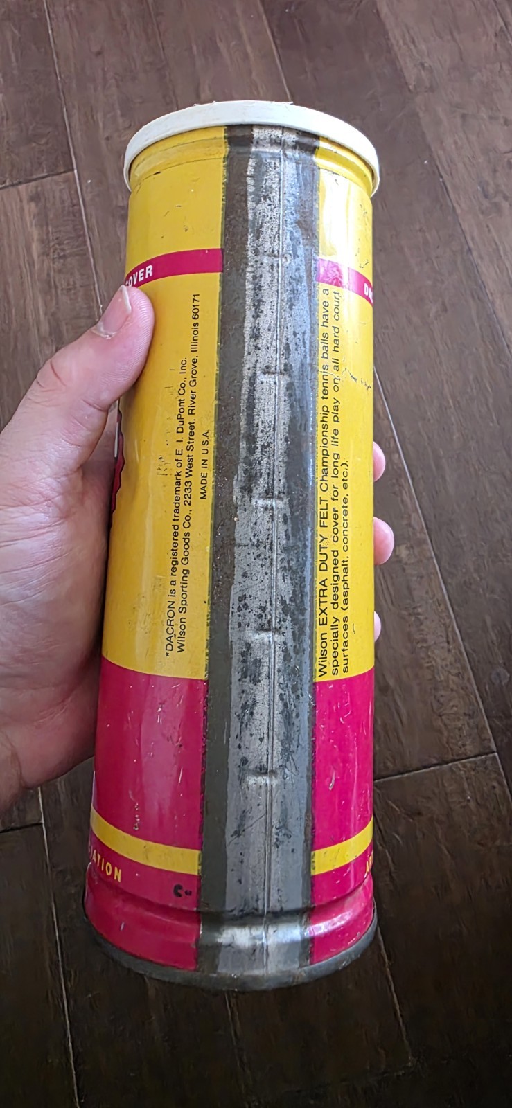 Vintage Wilson Championship Tennis Balls Can Extra Duty Felt USA (B)