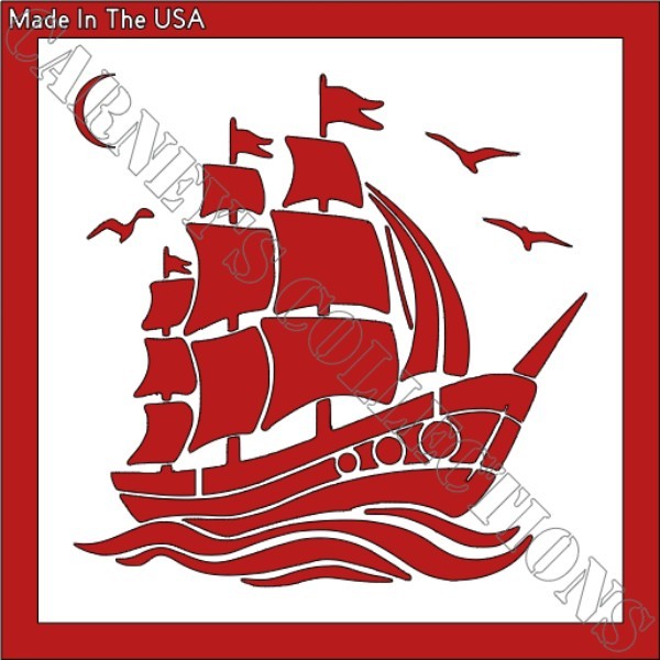 8"x8" Clear Plastic Stencil - Ship (MB49)