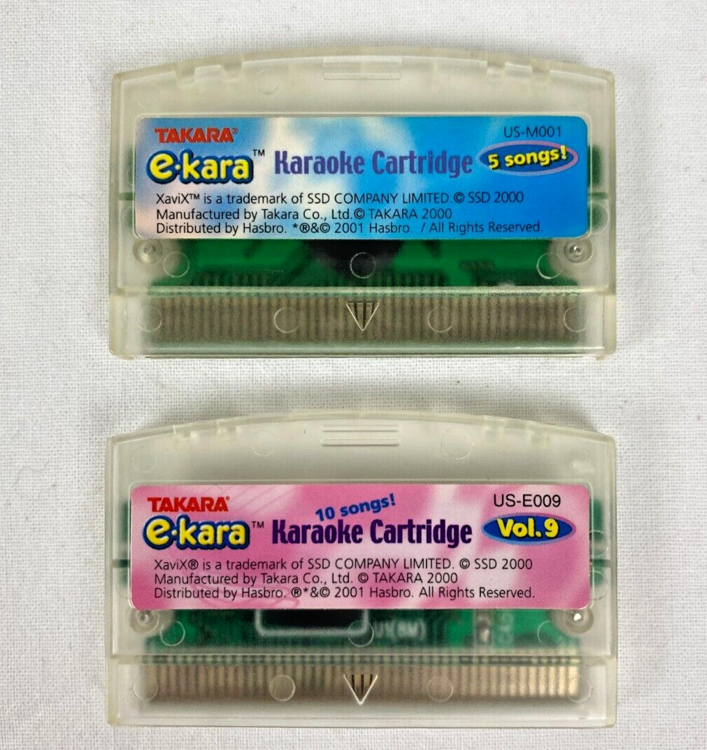 Takara e-Kara Karaoke Microphone with 3 Cartridges Vol 1 & 9 plus 5 songs