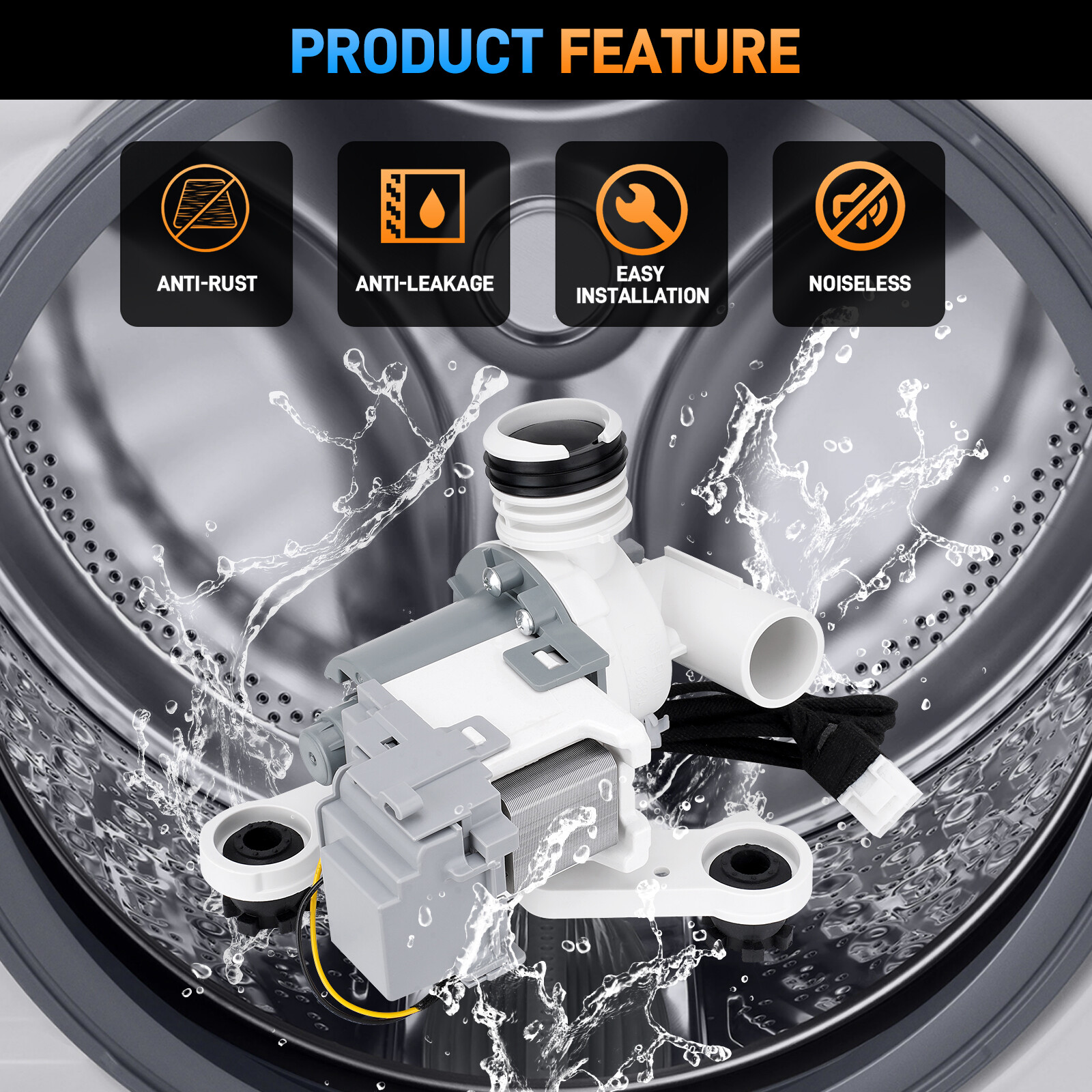 DC97-19289F Washing Machine Drain Pump Assembly for Samsung Washer DC97-19289B